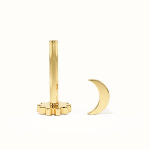 14k Solid Gold Moon Stud Earrings, Celestial Crescent Jewelry, Minimalist Everyday Studs, Tiny Moon Studs for Women, Gold Spiritual Gift