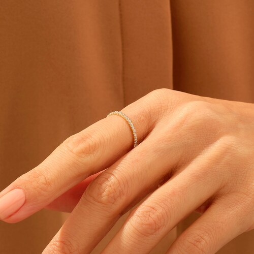 14K Solid Gold Super Thin Stacking Ring TGR202 Etsy