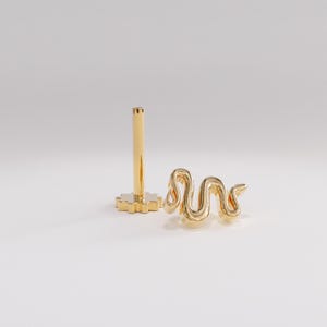 Snake Stud Piercing | 14k Solid Gold Simple Earlobe Piercing | Dainty Helix Stud Women | Gold Serpent Cartilage Stud | Handmade Earlobe Stud