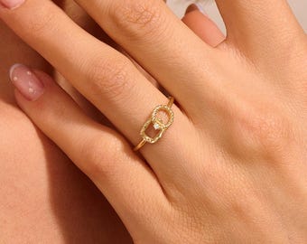 Women's Solid Gold Knot Ring 10K 14K 18K Stackable Promise Women's Solid Gold Knot Ring 10K 14K 18K Stackable Promise