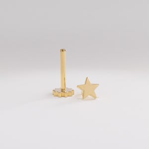 Minimalist Star Stud Piercing, 14k Solid Yellow Gold Cartilage Piercing, Unisex Small Celestial Piercing, Plain Tragus Stud for Everyday