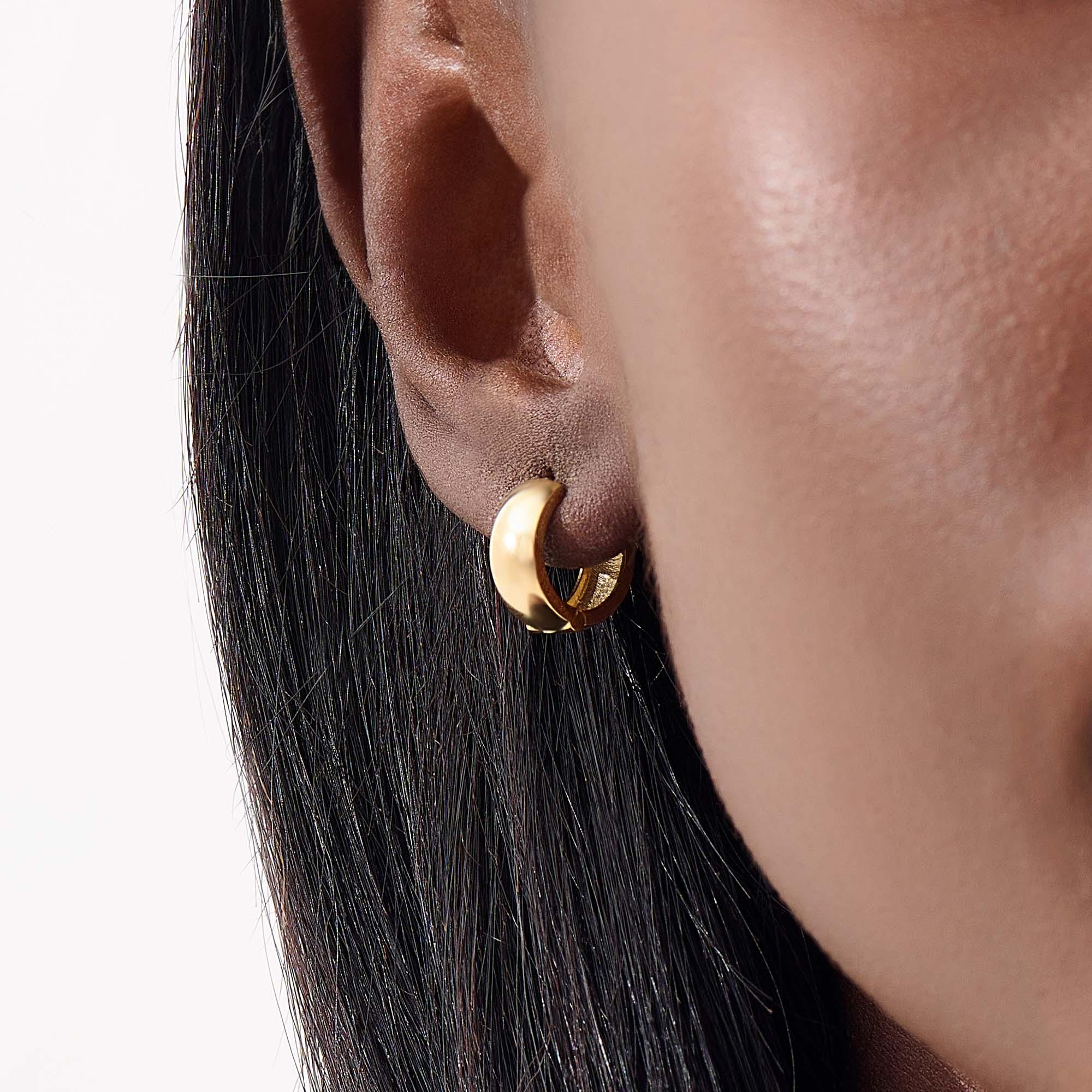 Orecchini A Cerchio Clip Con Zirconi, 3 File Pavé, Placcati Oro Giallo O Argento, Per Donne - 4