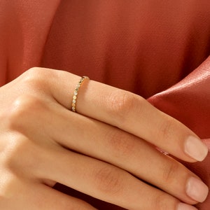 14K Solid Gold Dot Ring 14K Gold Thin Ring 14K Gold Stacking Ring 14K Gold Stackable Ring 14K gold Dotted Ring Small Dot Ring