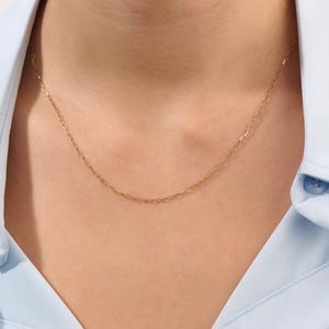 14K Solid Gold Chain Necklace for Women Gold Choker Dainty Stacking Necklace Yellow Gold Everyday Chain Gift for Her Birthday Jewelry Gift