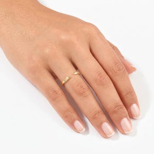 14K Solid Gold Open Cuff Ring, Minimalist Claw Wrap Ring for Women, Adjustable Style Tapered Band, Dainty Statement Ring, 18K Gold Jewelry