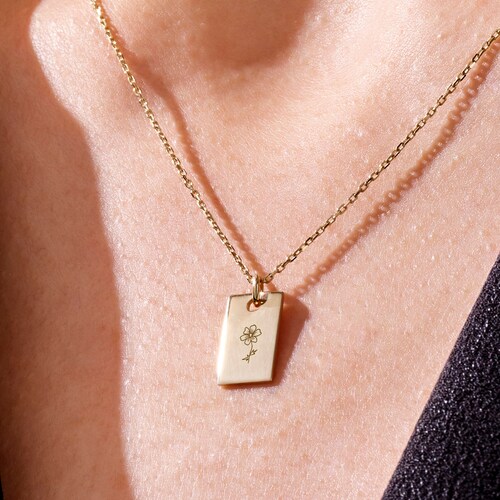 14k Solid Gold Birth Flower 