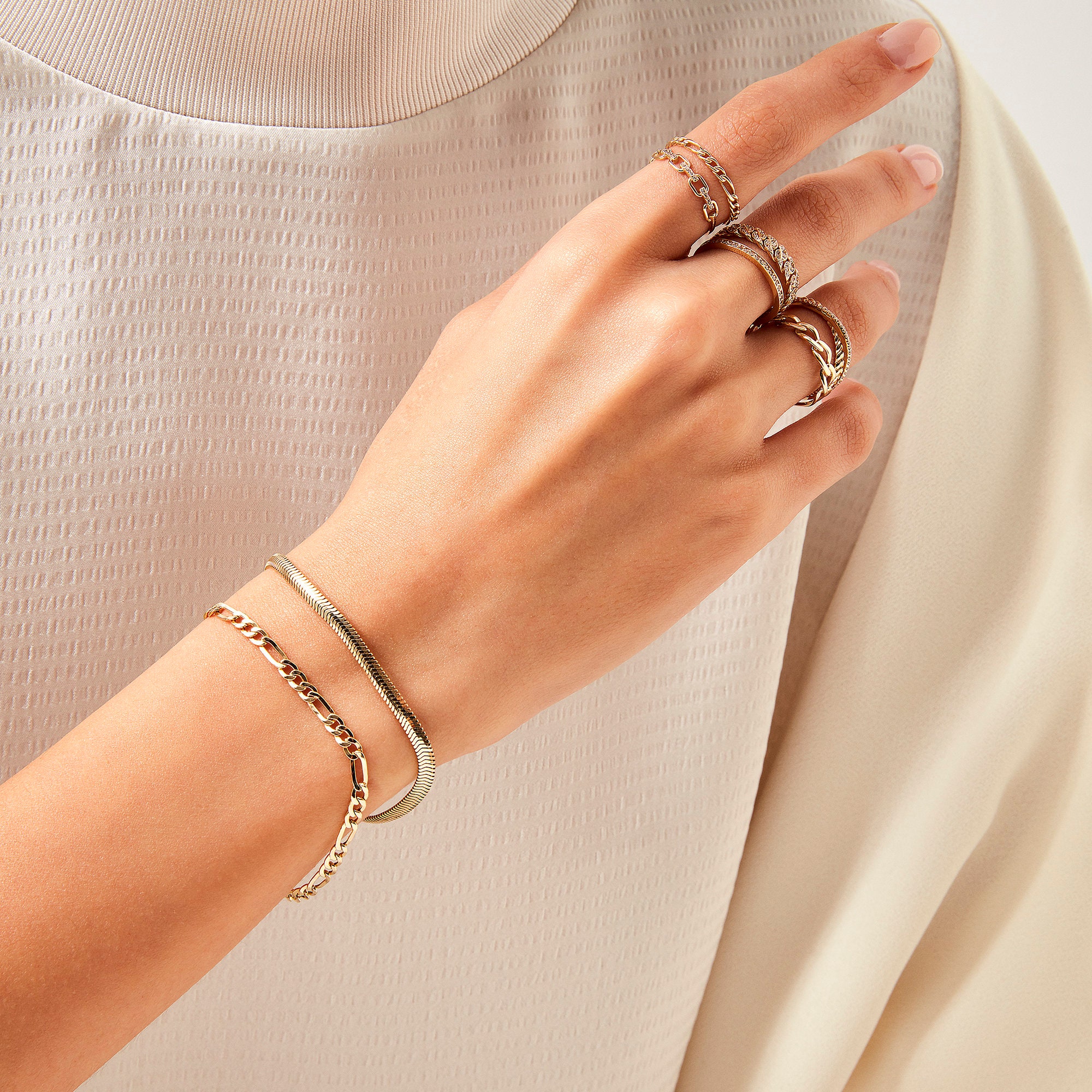 14k Solid Gold Snake Chain BraceletGold Chain Etsy