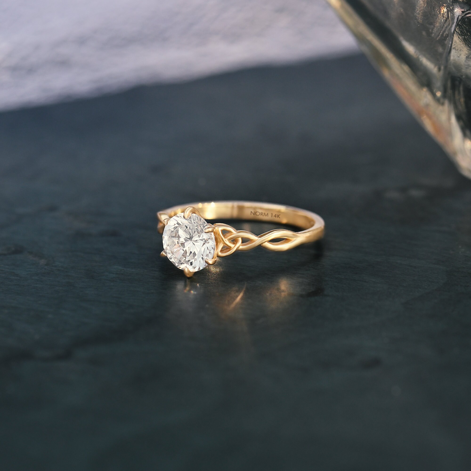 フィリップ クランジ Twist Ring 鉄 ゴールド ガーネット14k