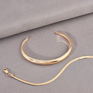 18K Gold Bracelet Stack| Set Of 4 Waterproof Gold Bracelets| Tarnish