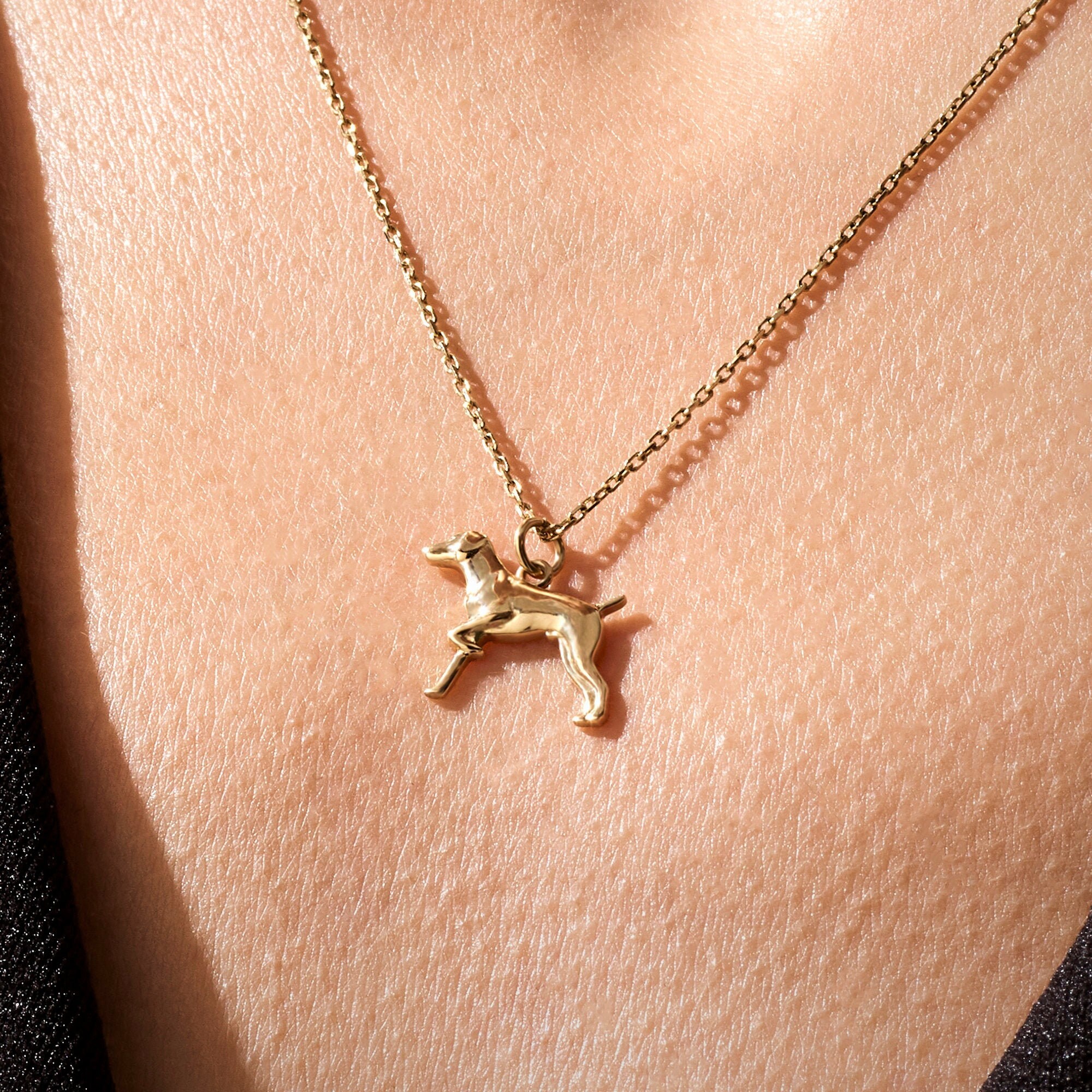 14k dog pendant