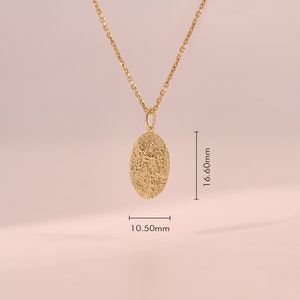 14k Solid Gold Finger Print Anhänger, personalisierte Fingerabdruck-Halsketten für Frauen, Zierliche Erinnerungshalskette, minimalistischer Andenken-Anhänger Bild 2