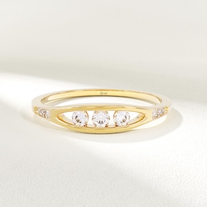 14k Solid Gold Promise Ring for Women, Dainty Gold Ring, Minimalist Wedding Ring, Delicate Gold Ring, Stackable Gold Ring, Gift for Her,Wife