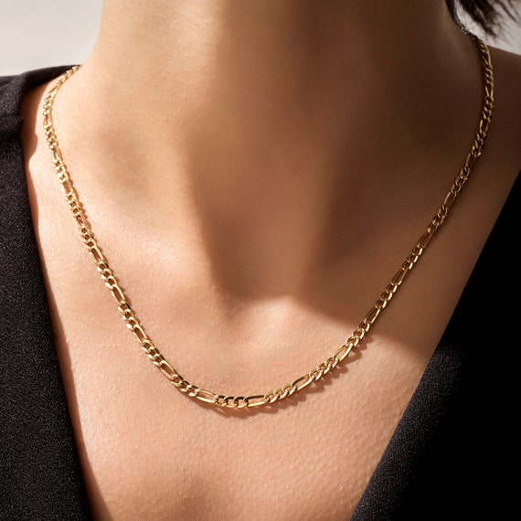 Solid gold figaro sales necklace