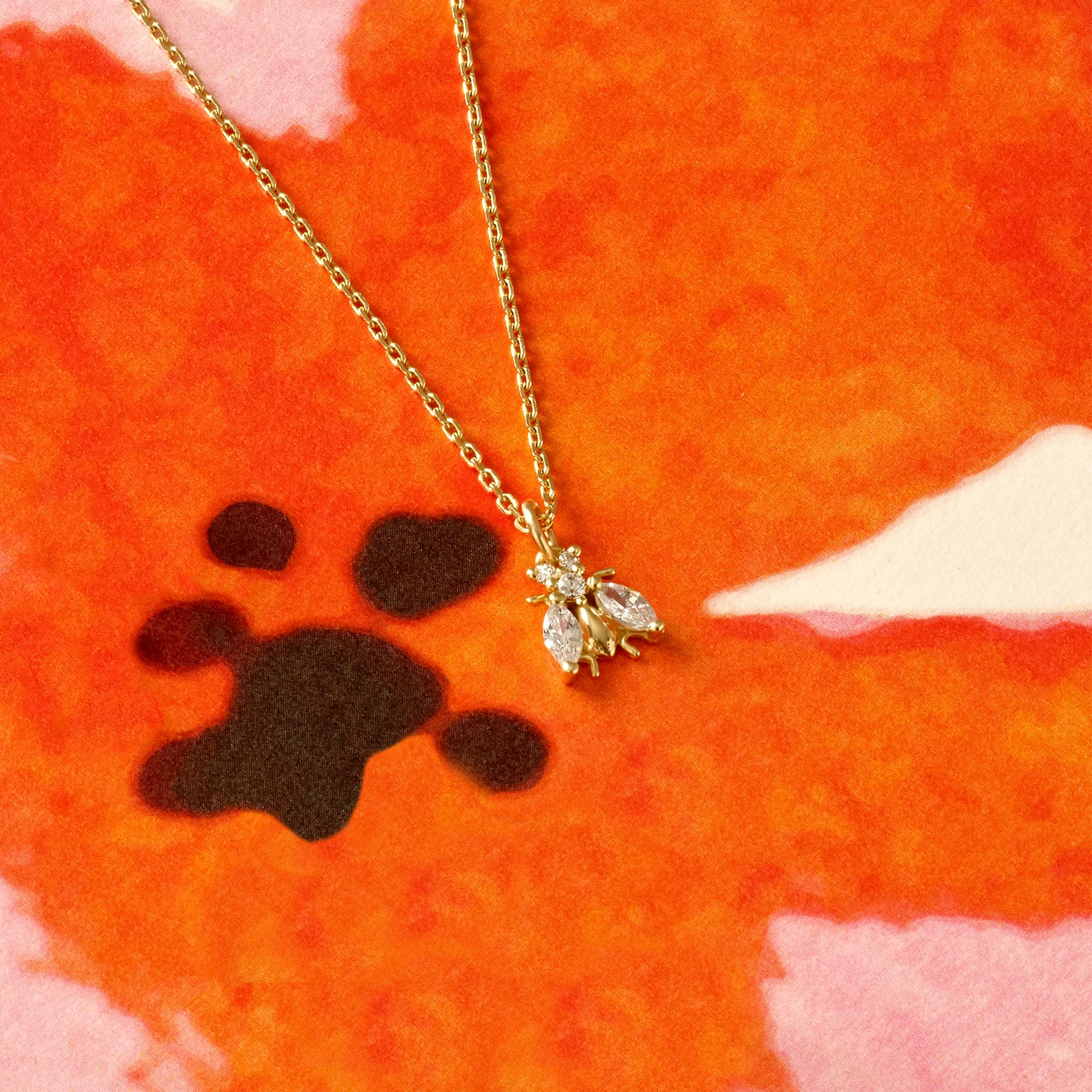 14k Solid Gold Bee Pendant Gold Bee Pendant Designer Etsy