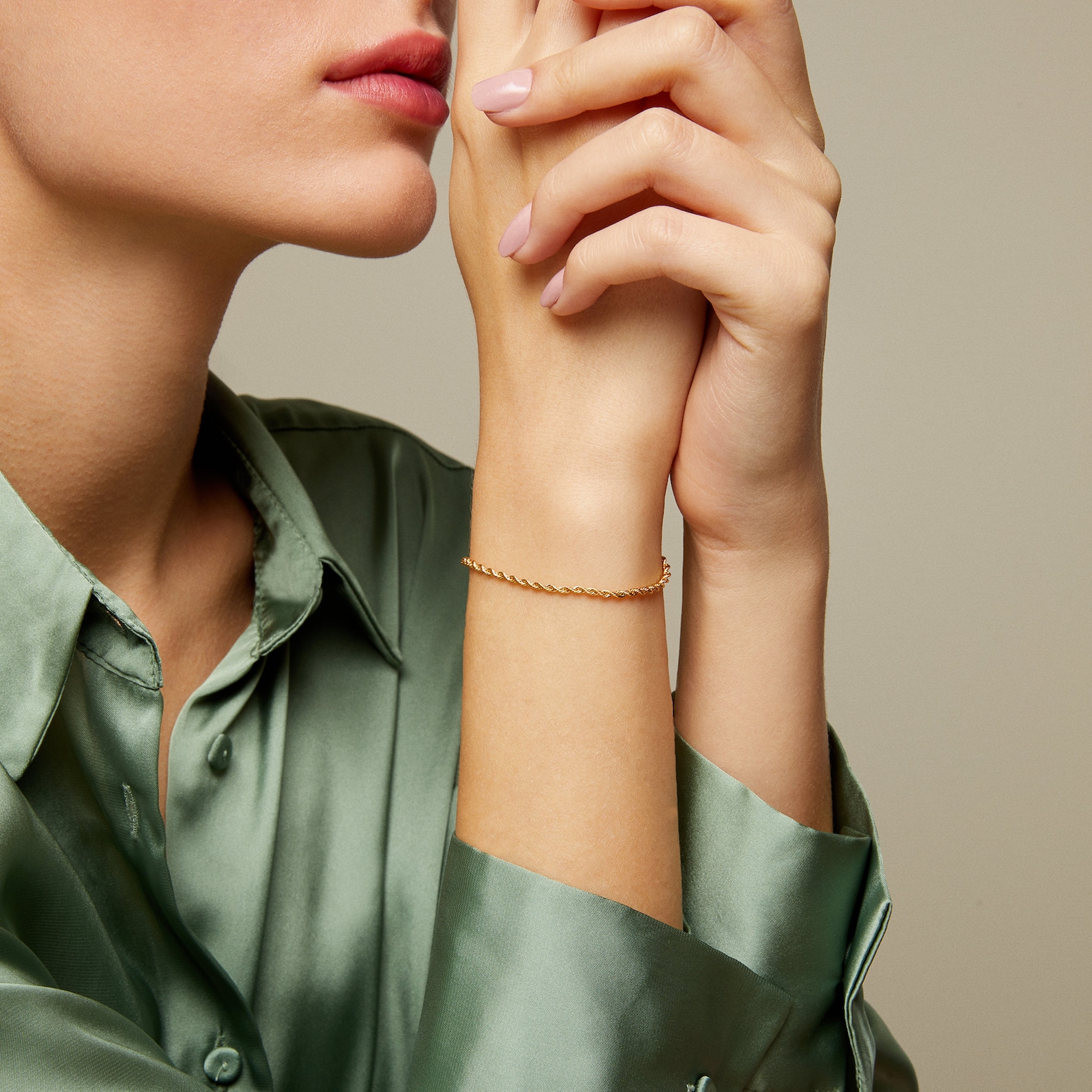 14k Solid Gold Rope Chain Bracelet Womens Gold Bracelet Etsy