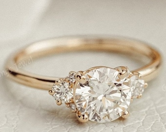 1ct Moissanite diamond Round Engagement Ring, round diamond ring for her, 1ct moissanite diamond Ring, round moissanite diamond ring gift