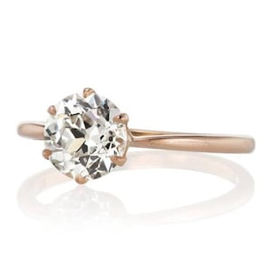 1 kt OEC ronde diamanten bloemblaadje solitaire diamanten ring, 1 CT OEC ring, 1 CT bloemblaadje diamanten ring, 1 kt solitaire moissanite diamanten ring