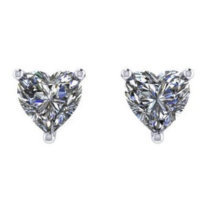1ct Heart Moissanite Stud Earrings, Moissanite Diamond Earrings, Earrings Fine Jewelry 14K Solid White Gold Forever Brilliant Nice Earrings