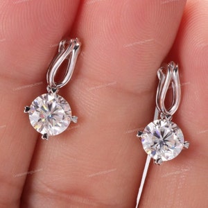 Moissanite Stud Ohrringe 14K Gold Solid Rundschnitt Moissanite Stud Sterling Silber Ohrstecker Moissanite Ohrring Braut