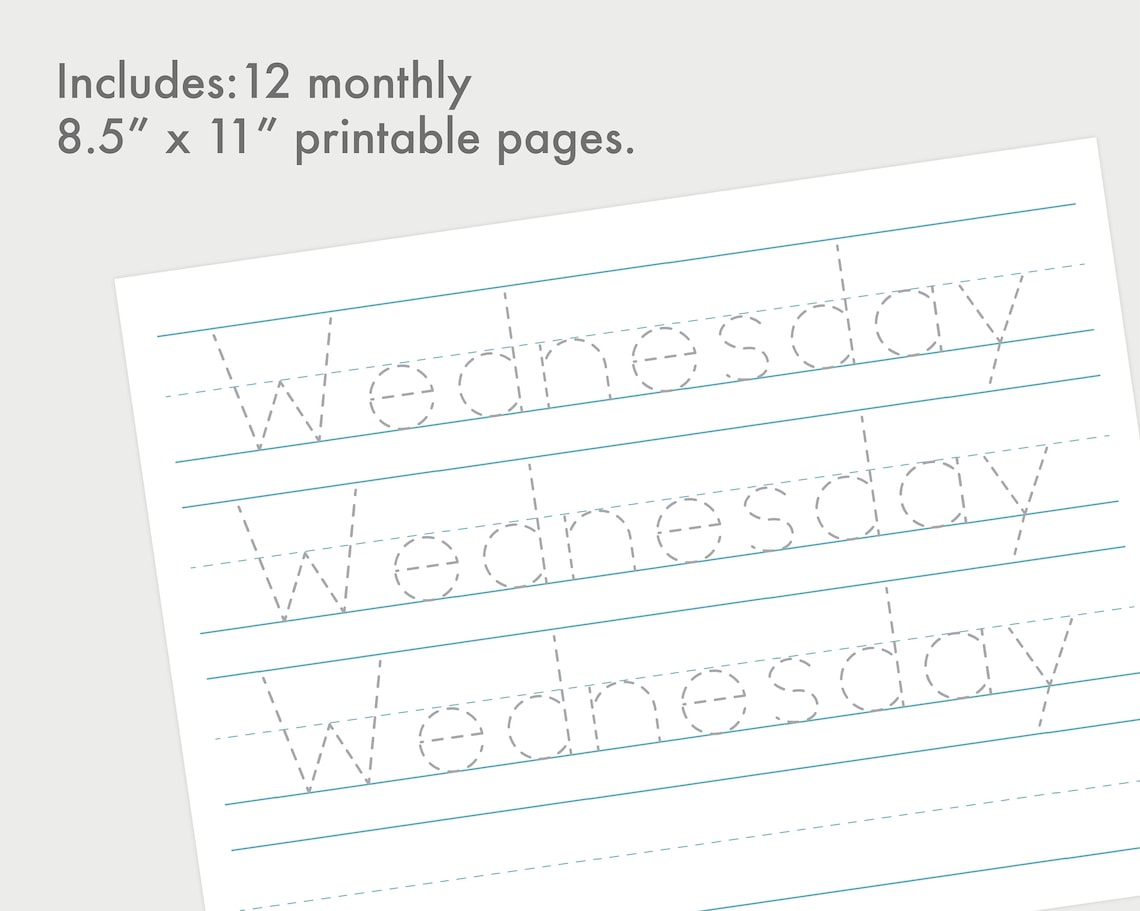 Days of the Week Tracing Worksheet | Days of the Week Traceable ...
