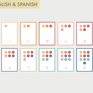 Bilingual English - Spanish Counting Flashcards | Bilingual number learning cards  | Toddler & Preschool Educational Materials