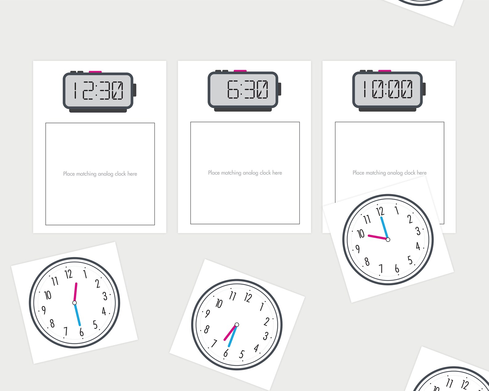 Learn to Tell Time Homeschool Bundle Analog Telling Time Flashcards