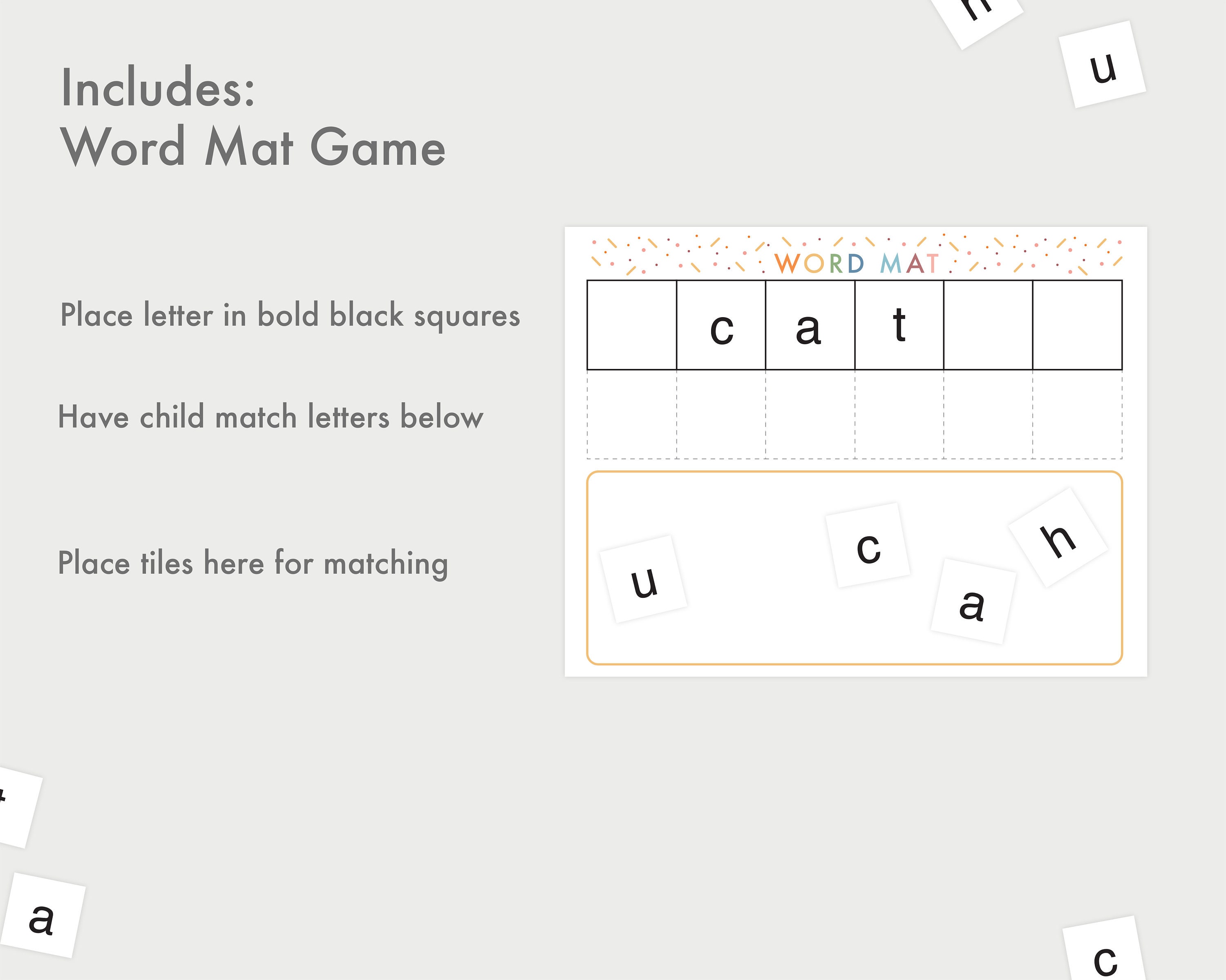 Matching Letter Game | Printable Letter and Spelling Game | Printable ...
