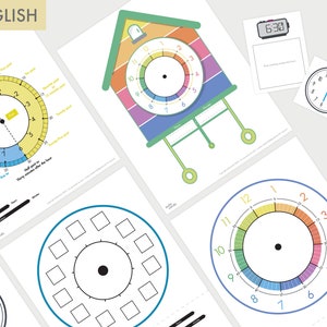 Apprendre à dire time Homeschool Bundle | Flashcards analogiques de temps de narration | Homeschool Resources Learning Montessori Matériaux ·