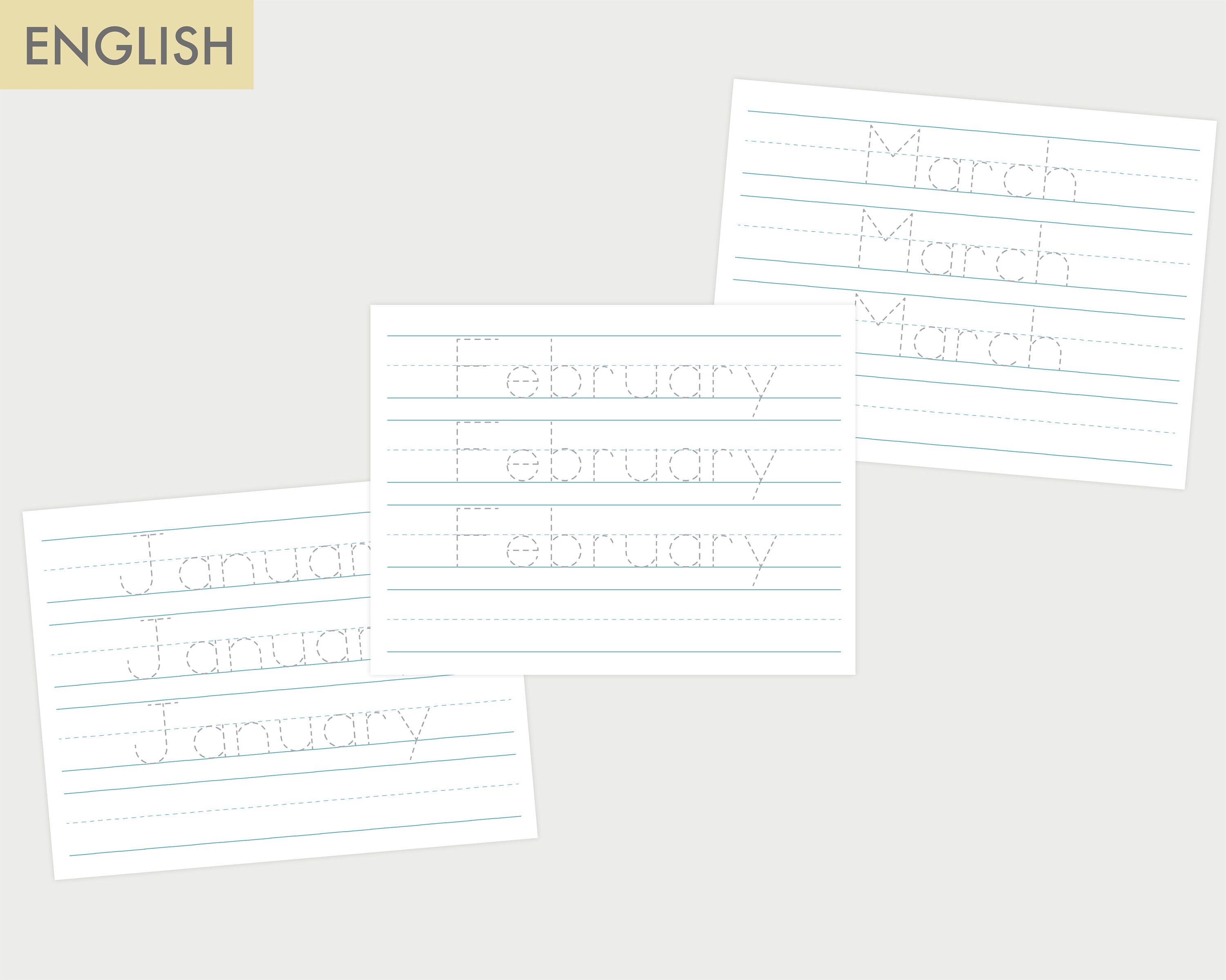 Months of the Year Tracing Worksheet | Month of the Year Traceable ...