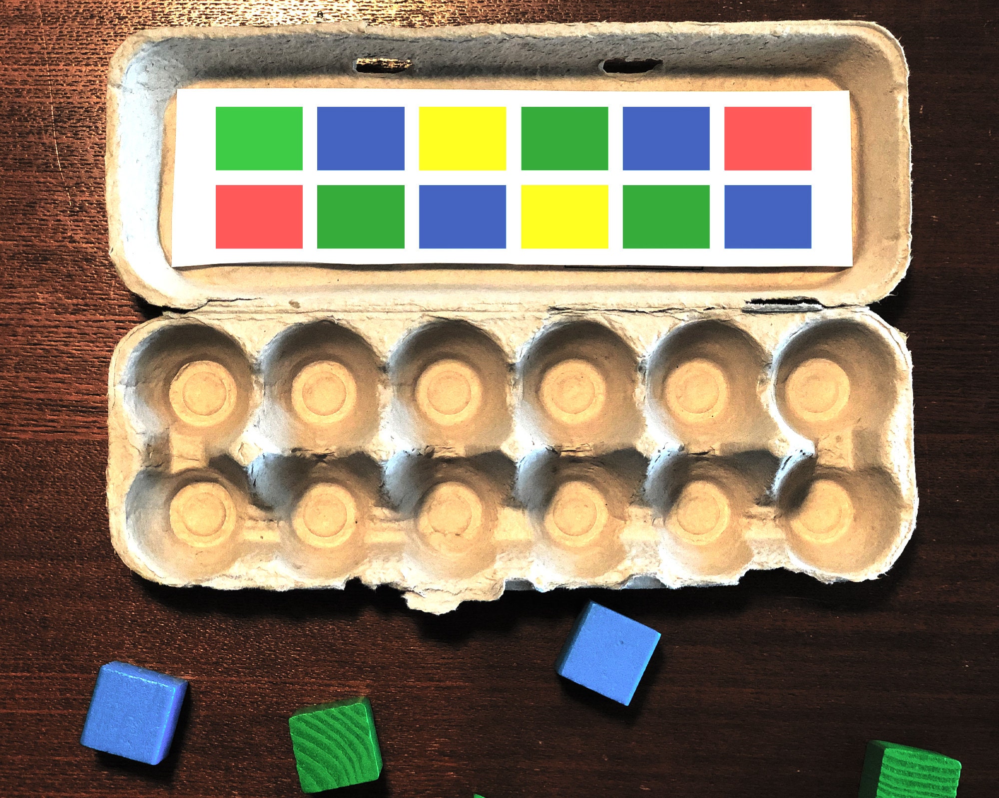 Egg Carton Matching Math Matching Matching Game Pattern Etsy