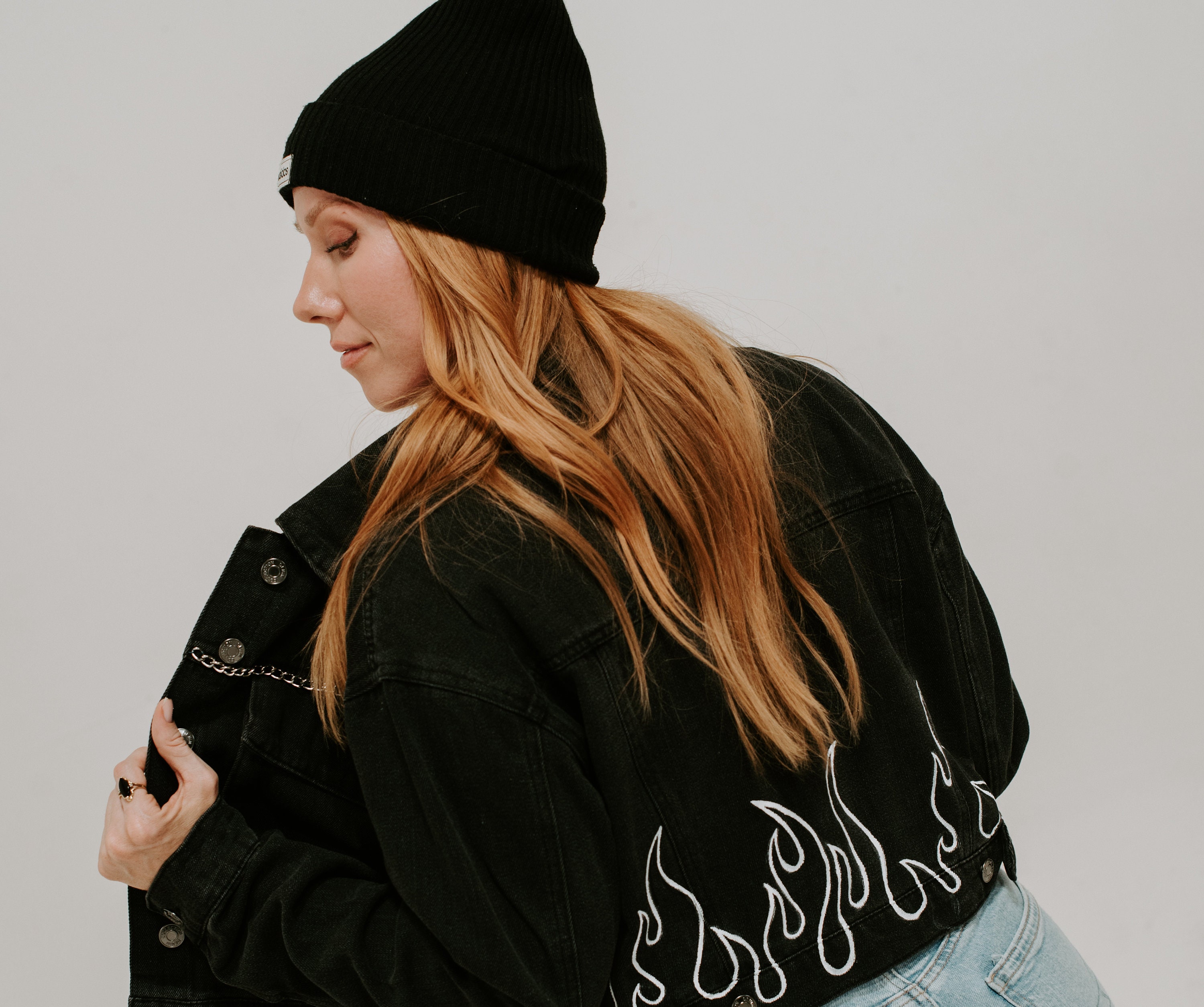 Flame Jean Jacket Etsy UK