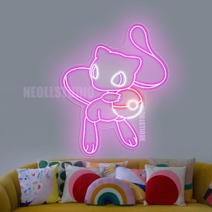 Japanese ANIME Character Pink Cat with Ball - LED Neon Sign, Custom Neon, Neon Light