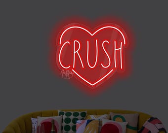 CRUSH HEART - LED Neon Sign, Custom Neon, Neon Light