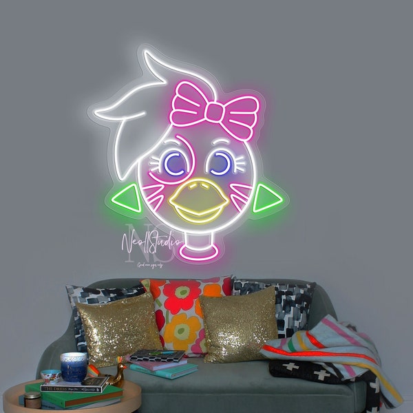 Glamrock CHICA FNAF Security Breach - LED Neon Sign, Custom Neon, Neon Light