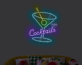 COCTAILS - LED Neon Sign, Custom Neon, Neon Light, Bar Neon Signs Decor