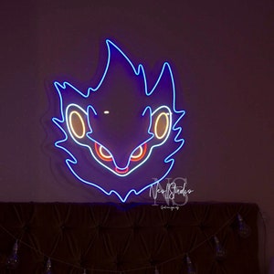 Japanse blauwe leeuw ANIME-personage: led-neonbord, aangepast neon, neonlicht