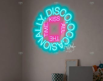 Kiss All The Time Disco Occasionally Album - LED Neon Sign, Custom Neon, Music Neon Light, Wall Art, Musician Gift