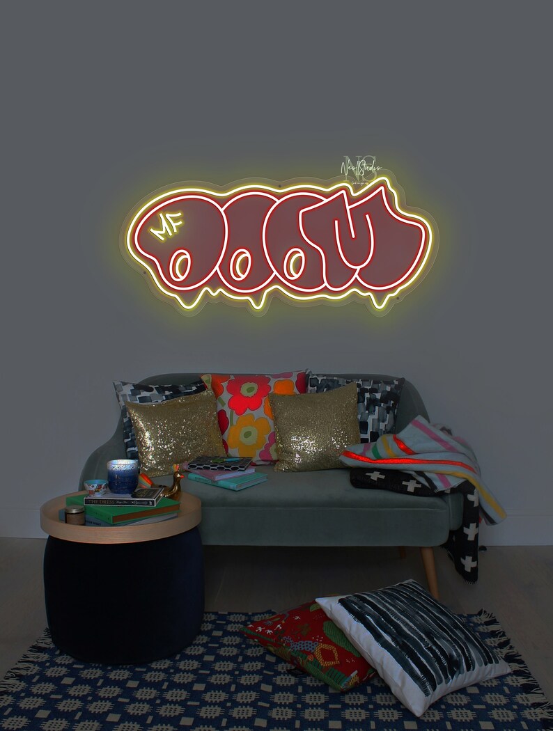 MF DOOM Rapper 90's Graffiti - LED Neon Sign, Custom Neon, Neon Light ...