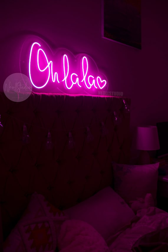 Oh La La  LED Neon Sign, Girly Room Decor, Aesthetic Wall Light, Beauty Room Decor, Bedroom Neon, Makeup Room Gift
