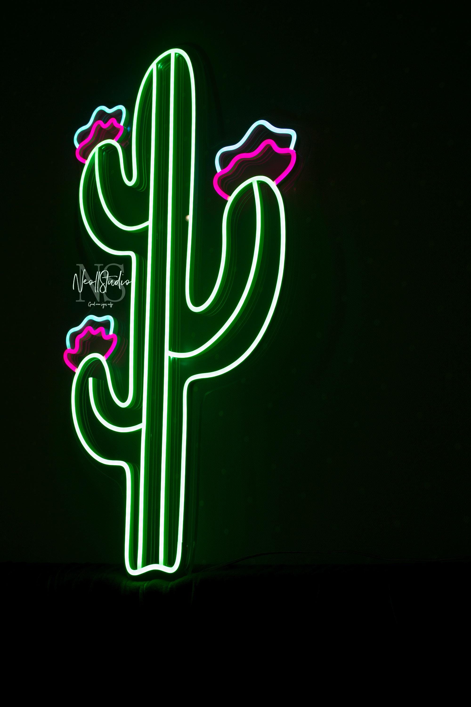 MEXICAN CACTUS LED Neon Sign – Custom Neon Sign for Home Bar Decor ...