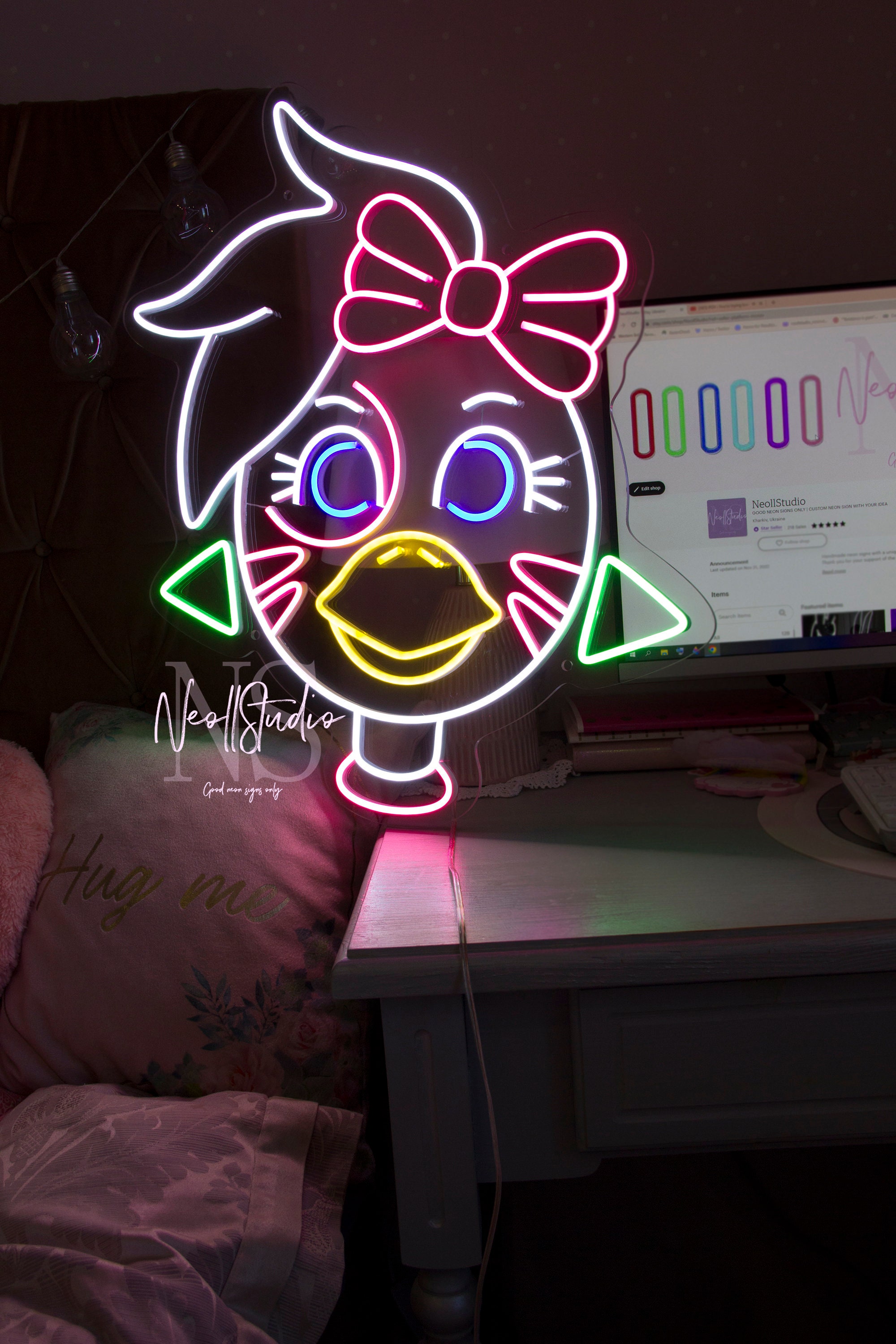 Glamrock CHICA FNAF Security Breach - LED Neon Sign, Custom Neon, Neon ...