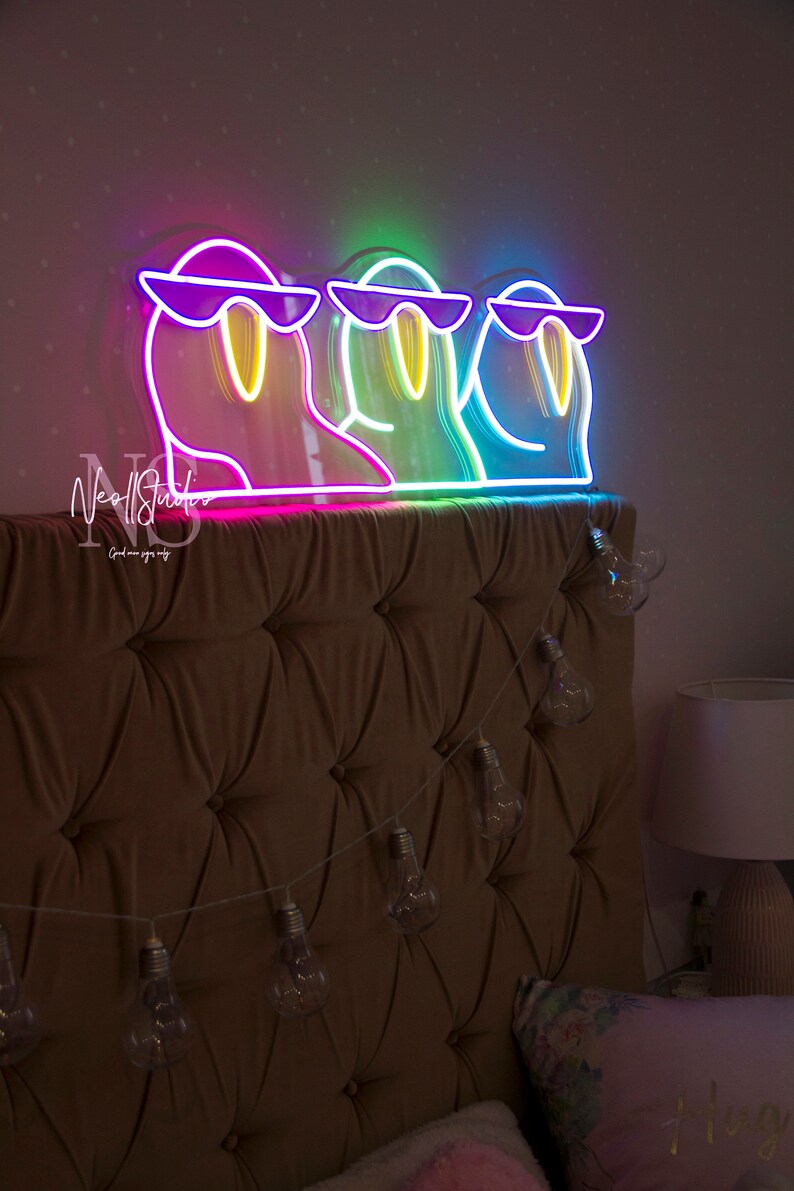 Letrero de neón de loro, lámpara de pared LED con forma de pájaro, decoración tropical para habitaciones, pájaros divertidos con gafas de sol, arte de pared de neón colorido, regalo para amantes de las aves. imagen 3
