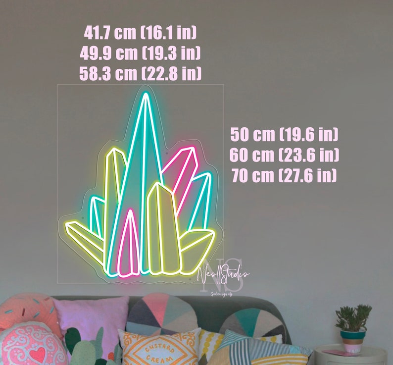 ROCK CRYSTALS Multicolored - LED Neon Sign, Custom Neon, Neon Light - Etsy