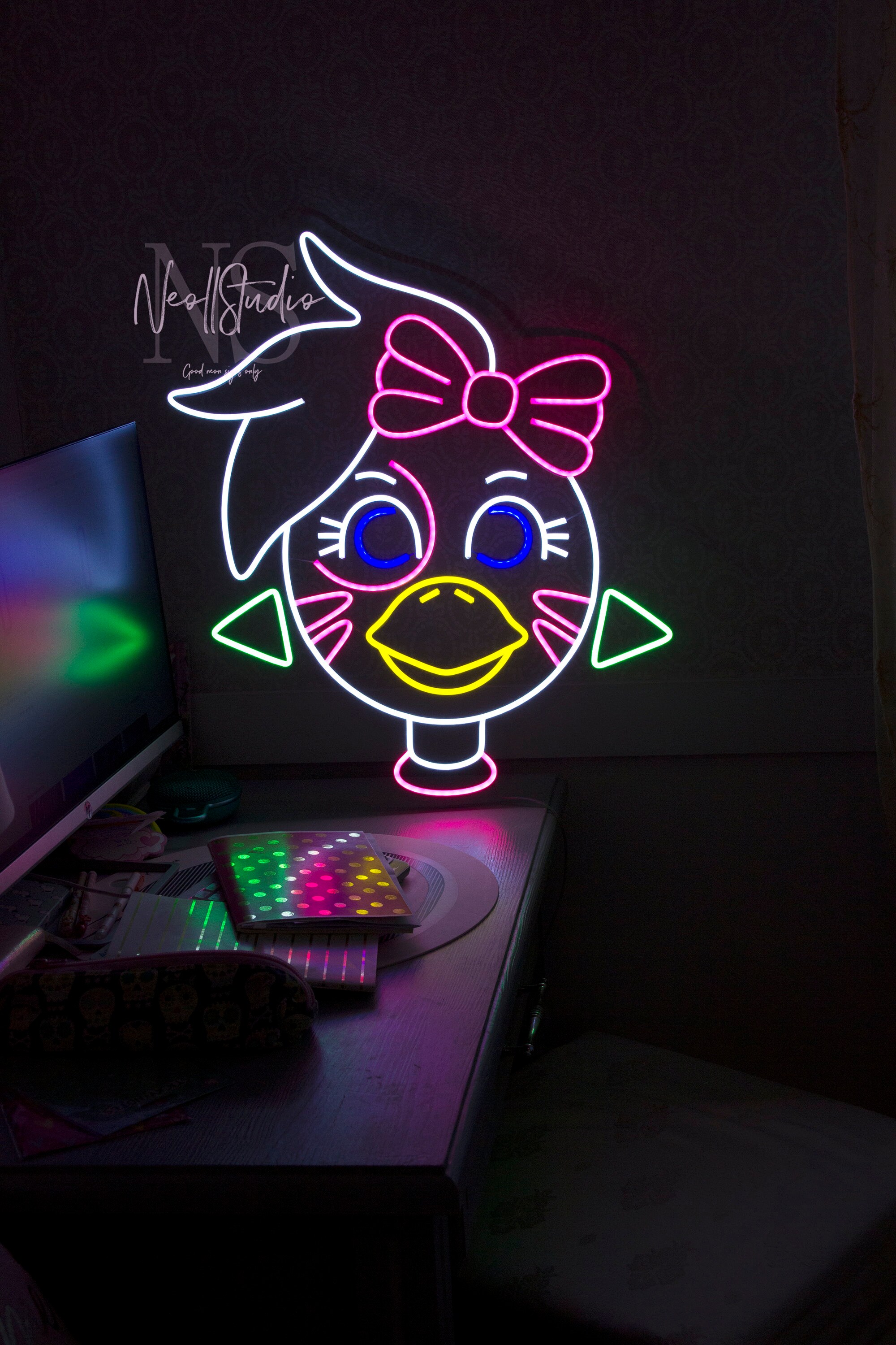 Glamrock CHICA FNAF Security Breach - LED Neon Sign, Custom Neon, Neon ...