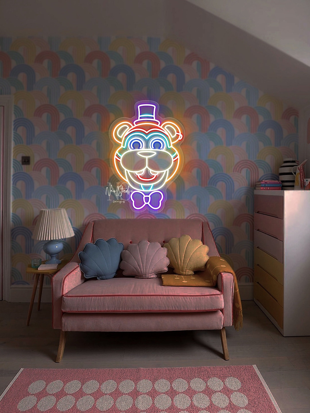 Glamrock FREDDY FNAF Security Breach - LED Neon Sign, Custom Neon, Neon ...