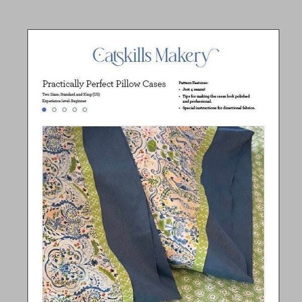 Pillow Case Sewing Pattern - Digital Download - Easy-to-sew pattern for professional look