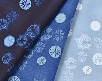 Japanese Fabric | Indigo Shibori-like "Circles" | Cotton | Kokka yqa-21040 | Sold in HALF YARD INCREMENTS