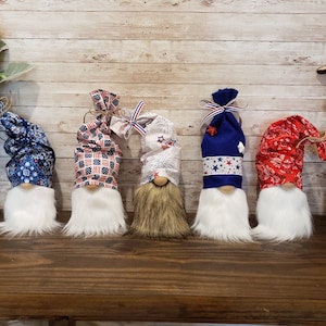Fourth of July Gnomes, Patriotic Gnomes, Memorial Day Gnomes, USA Gnomes, Farmhouse Gnomes, Independence Day Decor, 4th of July Decor