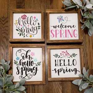 Spring Signs, Springtime Signs, Hello Spring Signs, Farmhouse Signs, Handpainted Signs, Home Decor, Farmhouse Decor