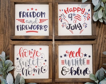 Fourth of July Signs, Patriotic Signs, Independence Day Signs, July 4th Signs, July 4th Decor, Independence Day Decor, 4th of July Decor